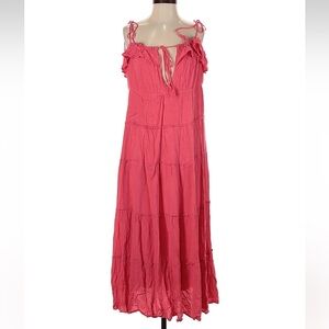 Anthropologie womans boho Pink Maxi Dress size XS oversized